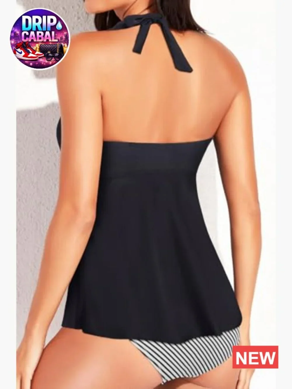 Halter Tankini Top V-Neck Swim Top Loose Fit Flow No Bottom